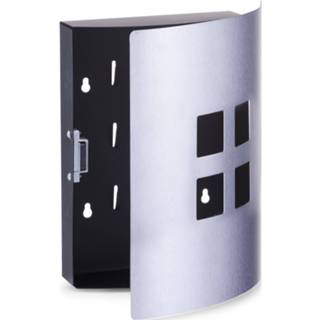 👉 Sleutelkast zwart zilver Voor 9 Sleutels Met 22 X 24 Cm - Zeller Huisbenodigdheden Ophangen Sleutelrekje 8720276383141