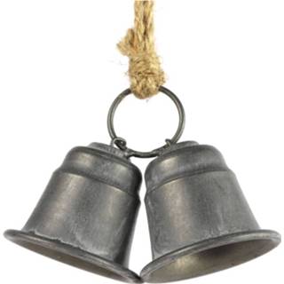 👉 Grijs staal Countryfield Kersthanger Duo-klokje Graham 11,5 Cm 8718317817366