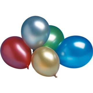 👉 Ballon rood blauw groen Tib Ballonnen Metallic 30 Cm Latex Rood/blauw/goud/groen 15 Stuks 4002727121705