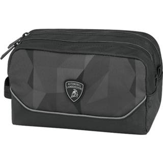 👉 Toilettas zwart polyester Lamborghini - 20 X 12 Cm 8058263032780