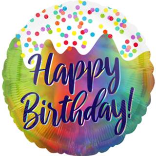 👉 Folieballon multikleur Amscan Iridescent Birthday Frosted Confetti 43 Cm 26635412971