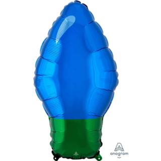 👉 Folieballon blauw Amscan Blue Christmas Light Bulb 27 X 55 Cm 26635420464