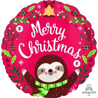 👉 Folieballon rood Amscan Sloth Christmas 45 Cm 26635420501