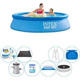 👉 Zwembad PVC blauw Deluxe Set - Intex Easy Rond 244x61 Cm 8720574942033