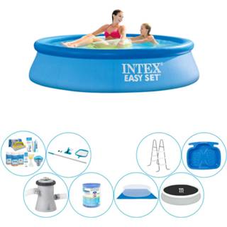 👉 Zwembad PVC blauw Deluxe Deal - Intex Easy Set Rond 244x61 Cm 8720574942040