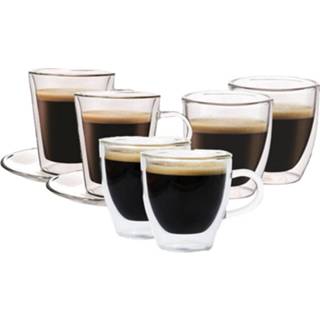 👉 Koffieglas glas transparant Fijnproevers Koffieglazen, Set Van 6 Glazen - Maxxo 6013747234298