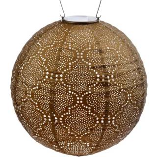 👉 Lampion goud synthetisch goudkleurig Lumiz Solar Bazaar Rond - 30 Cm 6013831595502