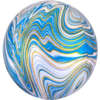 👉 Folieballon blauw Amscan Marblez Blue 45 Cm Metallic 26635413947