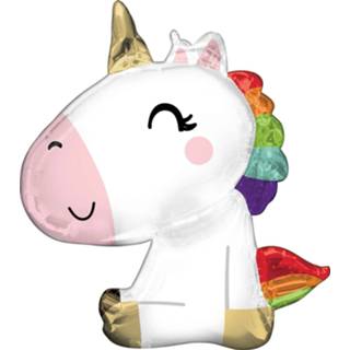 👉 Folieballon multikleur Amscan Supershape Satin Sitting Unicorn 45 Cm 26635412179