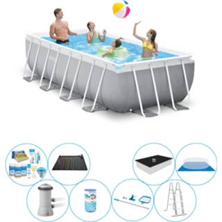 👉 Zwembad PVC grijs Intex Prism Frame Rechthoek 400x200x100 Cm - Super Deal 8720574946611