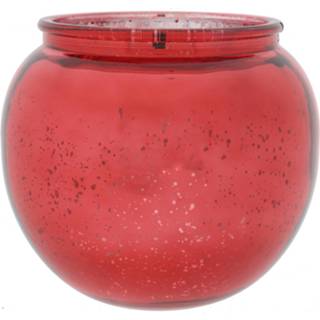 👉 Theelichthouder rood glas zilver l Countryfield Yinthe 15,5 Cm Rood/zilver Maat 8718317781902
