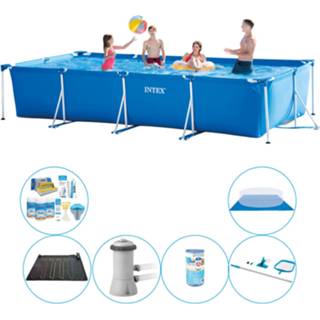 👉 Zwembad PVC blauw Intex Frame Pool Rechthoekig 450x220x84 Cm - 7-delig Pakket 8720574960952