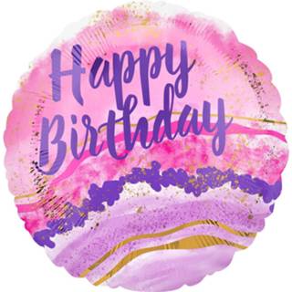 👉 Folieballon roze Amscan Birthday Watercolor Marble 43 Cm 26635412827
