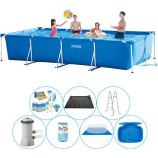 👉 Zwembad PVC blauw Intex Frame Pool Rechthoekig 450x220x84 Cm - 8-delig Super Deal 8720574961027