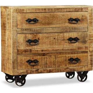 👉 Dressoir mannen Vidaxl Met 3 Lades Ruw Mangohout 8718475528647