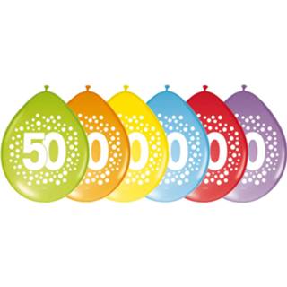 👉 Ballon multikleur 8x Stuks Verjaardag Leeftijd Party Ballonnen In 50 Jaar Thema - Opgeblazen 29 Cm Feestartikelen/versieringen 8714572642507