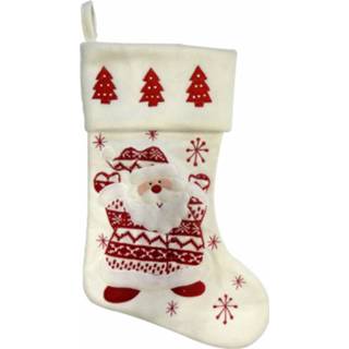 👉 Kerstsokken rood wit fleece Peha Kerstsok Kerstman 46 Cm Rood/wit 8712953927816