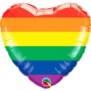 👉 Folieballon multikleur Folat Hartvormig Regenboog 45 Cm 71444786997