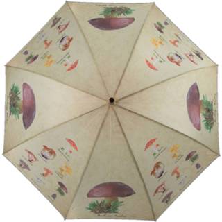 👉 Paraplu beige polyester bruin Esschert Design Paddestoelen 120 Cm 8714982149290