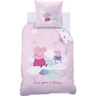 👉 Dekbedovertrek katoen roze Peppa Pig Dream - Eenpersoons 140 X 200 Cm 3272760471582