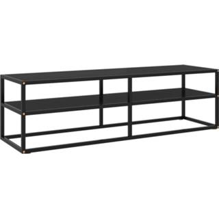 👉 Vidaxl Tv-meubel Met Zwart Marmerglas 140x40x40 Cm Zwart