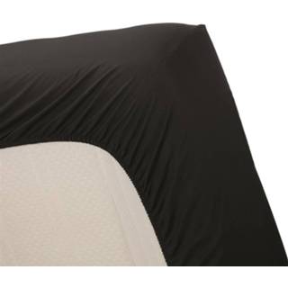 👉 Hoeslaken zwart katoen Ambiante Black-lits-jumeaux (180x200 Cm) 8719931435943