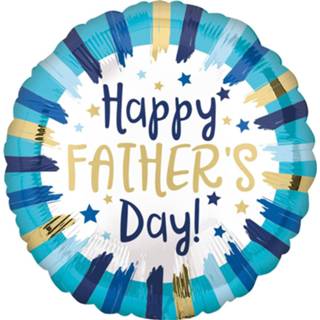 👉 Folieballon blauw wit Amscan Happy Father's Day 46 Cm Blauw/wit 26635393256