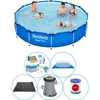 👉 Zwembad steel PVC blauw Combi Deal - 6-delig Bestway Pro Rond 366x76 Cm 8720574965698