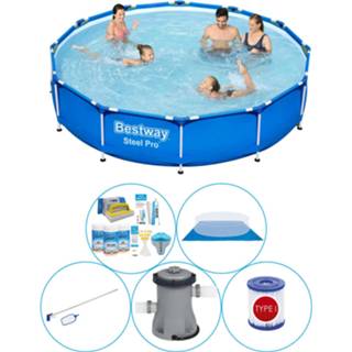 👉 Zwembad steel PVC blauw Super Deal - 6-delig Bestway Pro Rond 366x76 Cm 8720574965711