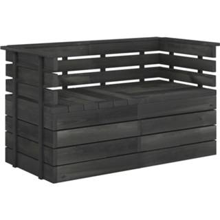 👉 Tuinbank grijs grenenhout Vidaxl 2-zits Pallet Massief Donkergrijs 8720286276594