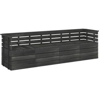 👉 Tuinbank grijs grenenhout Vidaxl 4-zits Pallet Massief Donkergrijs 8720286276600