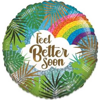 👉 Folieballon groen multikleur Witbaard Eco Feel Better Soon 46 Cm 681070117425