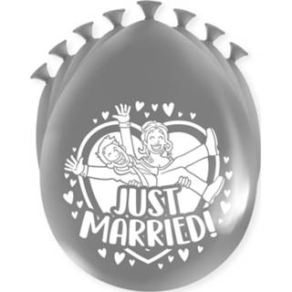 👉 Ballon zilverkleurig Paper Dreams Ballonnen Party Just Married 18,5 Cm Latex 8 Stuks 8716764142109