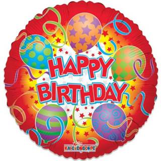 👉 Folieballon rood Witbaard Happy Birthday 46 Cm 8720585030125