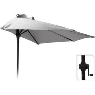 👉 Parasol grijs polyester Relaxwonen - Balkon Half Rond 250cm 8719987353772