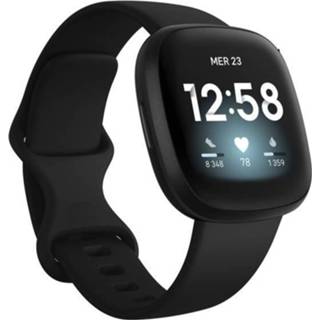 👉 Smartwatch zwart Fitbit - Versa 3 Levensduur Batterij + 6 Dagen 811138039813
