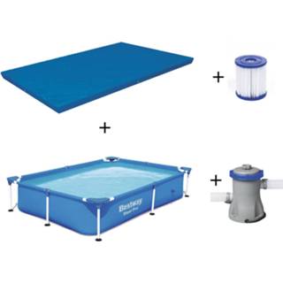 👉 Zwembad polyester Bestway Frame Set 221 X 150 43 Cm - Incl. 1250l Filterpomp 7438247321337