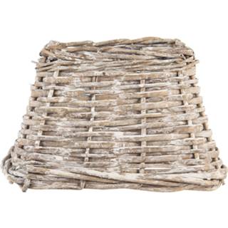 Lampenkap bruin rotan grijs Clayre & Eef 6lak0491 Ø 21*21 Cm Vierkant 8717459773271