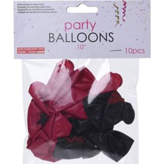 👉 Ballon rood zwart Tom Ballonnen Sweet Sixteen 25 Cm Latex Rood/zwart 10 Stuks 8719987194948