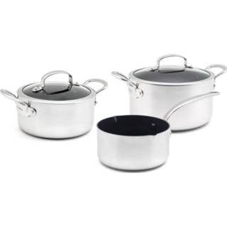 👉 Keramische aluminium zilverkleurig Greenpan Barcelona Evershine Kookpannenset - 3 Delig 4895156660088