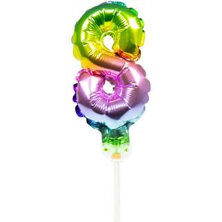 👉 Folieballon multikleur Folat Cijfer ''8'' Junior 13 Cm 8714572630689