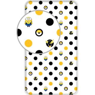 👉 Hoeslaken wit katoen Minions 2 Dots - Eenpersoons 90 X 200 Cm 8592753025482