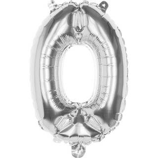 👉 Folie zilver zilverkleurig Boland Cijferballon 0 66 Cm 8712026219107