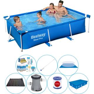 👉 Bestway Steel Pro Rechthoekig 259x170x61 Cm - Zwembad Bundel