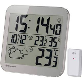 👉 Grijs kunststof Bresser Radiowandklok Meteotime Clear 225 Mm 2-delig 4007922063942