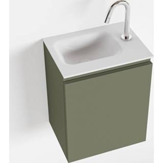 👉 Toiletmeubel talc olan MONDIAZ 40cm army. LEX wastafel links 1 kraangat 6017323233255