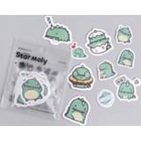 Dinosaurus groene active 2 sets DIY schattige cartoon kleine stickers dagboek decoratie