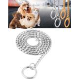 👉 Hondenhalsbanden Hondenhalsband Hondenhalsband Slangketting Hondenketting Solide metalen ketting Hondenhalsband Lengte: 35 cm (zilver)