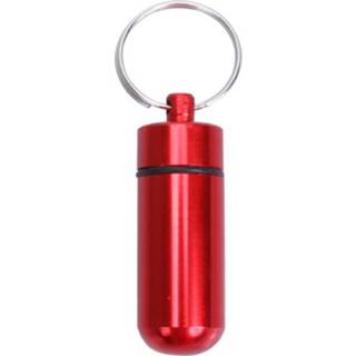 👉 Sleutelhanger rood aluminium active 10 STKS draagbare verzegelde waterdichte EHBO pil fles met (rood)