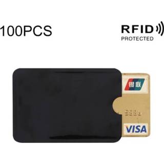 👉 Aluminiumfolie zwart active 100 STKS RFID Blokkeren Creditcard ID Bankkaart Case Kaarthouder Cover, Afmeting: 9 x 6,3 cm (Zwart)